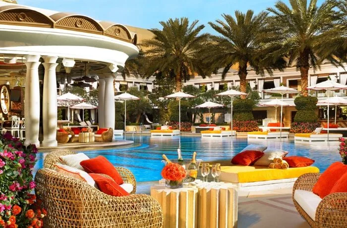 Encore European Pool at Wynn, a topless pool in Las Vegas.