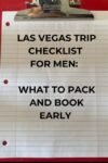 Las Vegas trip packing checklist for men.