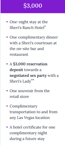Sheri's Ranch $3,000 sex party in Nevada.